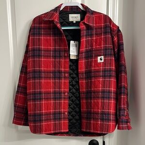 Carhartt Red Plaid Quilted Shirt Jacket
